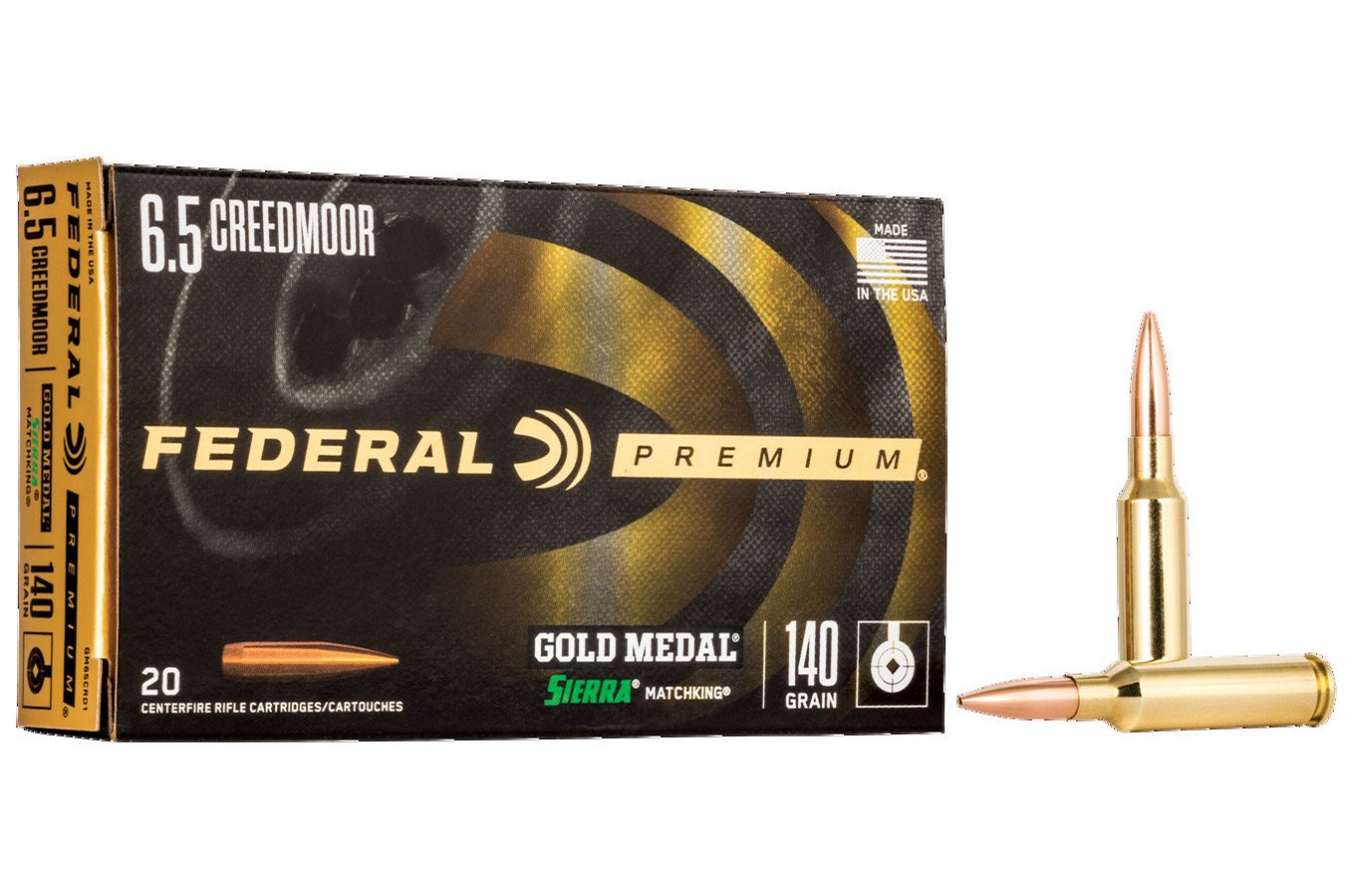 FEDERAL AMMUNITION 6.5 CREEDMOOR 140 GR SIERRA MK GOLD MEDAL