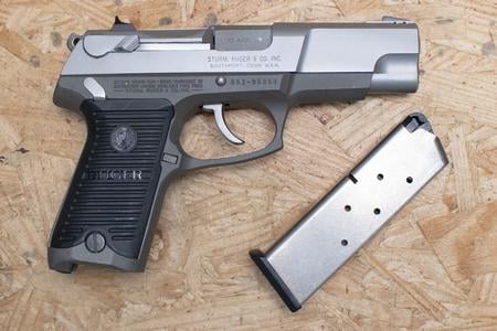 RUGER P90 45ACP Police Trade-In Pistol with Stainless Slide