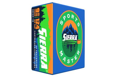 SIERRA BULLETS 9mm Luger 124gr JHP Sports Master 20/Box