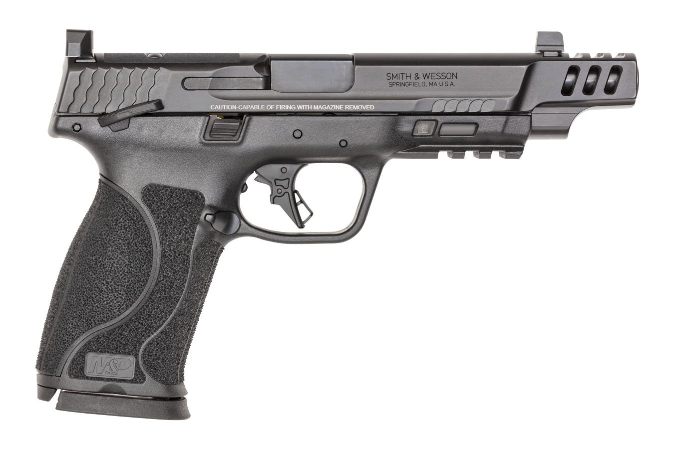 SMITH AND WESSON MP 10MM M2.0 PERFORMANCE CENTER 5.6` PORTED BARREL AND SLIDE BLACK POLYMER FRAM