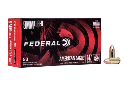 FEDERAL AMMUNITION 9mm 147 gr TMJ American Eagle Indoor Range Training 50/Box