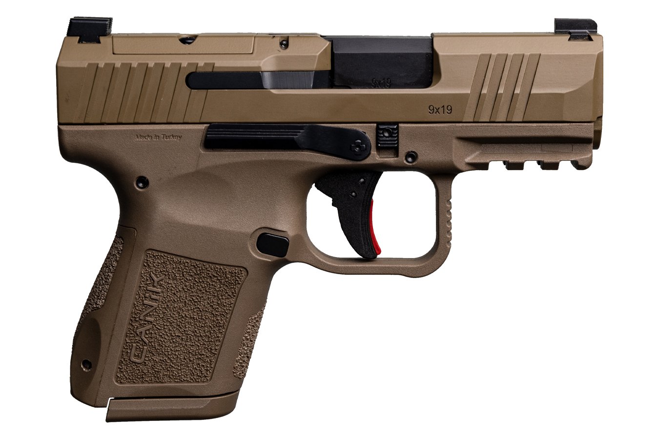 No. 10 Best Selling: CANIK MC9 9MM 3.18` BLACK STEEL BARREL FLAT DARK EARCH SLIDE AND POLYMER FRAME