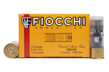 FIOCCHI 12 Gauge 2-3/4in 1oz Exacta Aero Slug Police Trade-In Ammo 10/Box