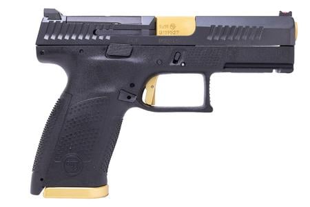 CZ P-10 9MM BLACK POLYMER FRAME AND SLIDE WITH GOLD BARREL MAG WELL TRIGGER