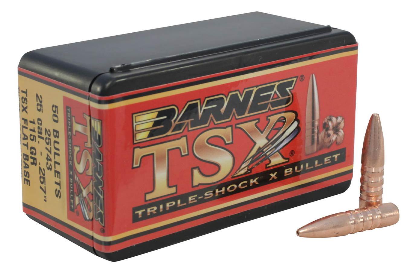 Barnes 25 Cal 115 Grain TSX Flat Base Triple Shock 50/Box