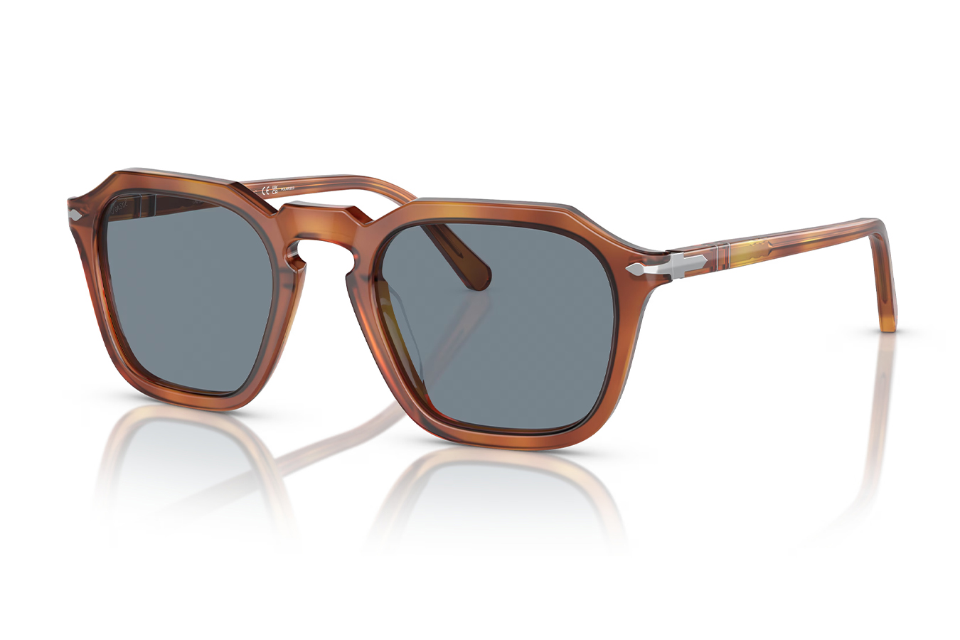Persol PO3292S Sunglasses With Terra Di Siena Frames And Light Blue 