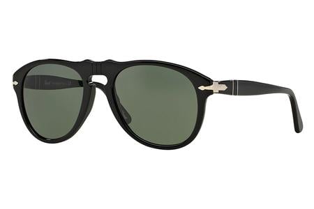 PO0649 SUNGLASSES WIHT BLACK FRAMES AND GREEN LENSES