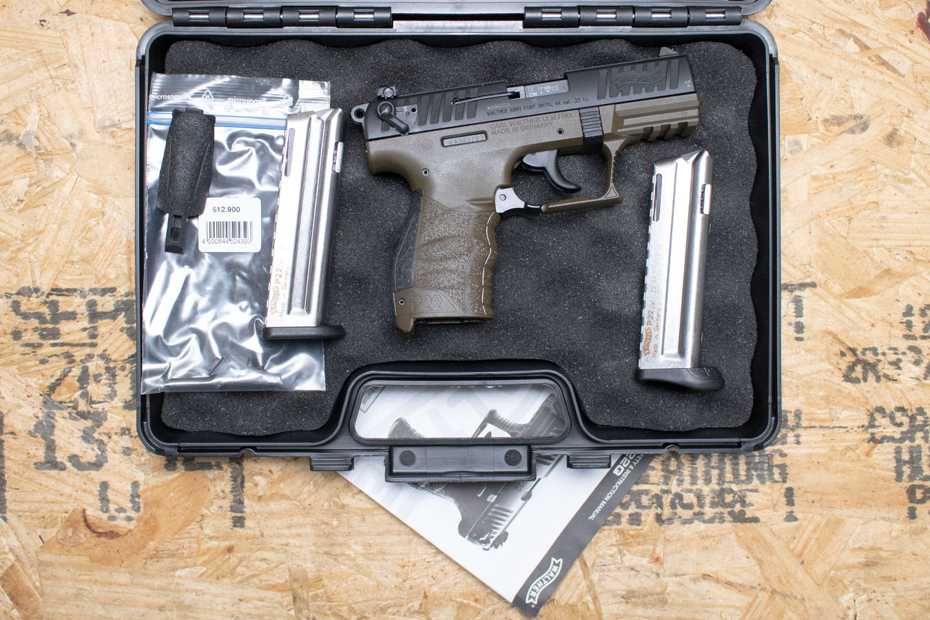 Walther P22CA 22LR Used Trade-In Pistol w/Dark Earth Frame and Two Magazines (CA Approved)