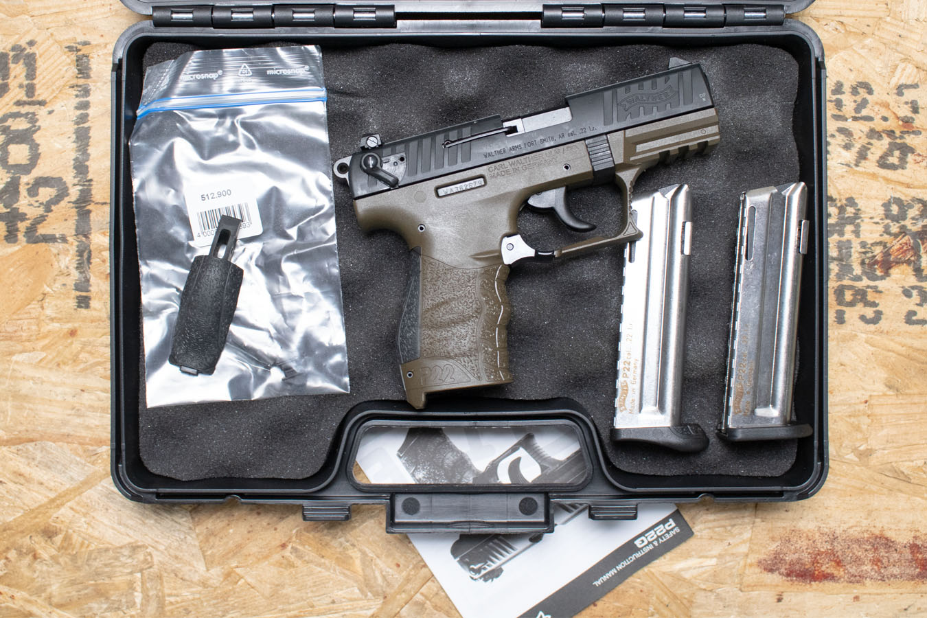 Walther P22CA 22LR Used Trade-In Pistol w/Dark Earth Frame and Two Magazines (CA Approved)