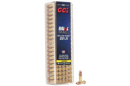 CCI AMMUNITION 22LR 36 gr Copper Plated HP Mini-Mag Varmint 100/Box