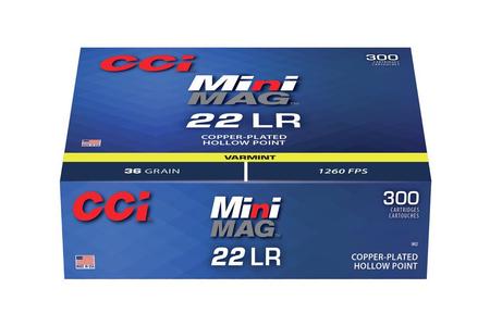 CCI AMMUNITION 22LR 36 gr Copper Plated HP Mini-Mag 300/Box