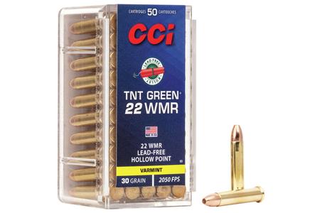 CCI 22 WMR 30 gr Lead Free HP TNT Green 50/Box