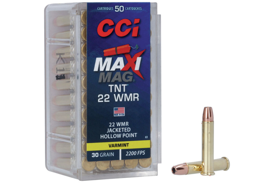 CCI AMMUNITION 22 WMR MAXI MAG 30 GR TNT JHP