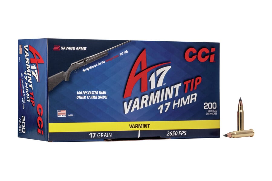 CCI AMMUNITION 17 HMR 17 GR VARMINT TIP A17