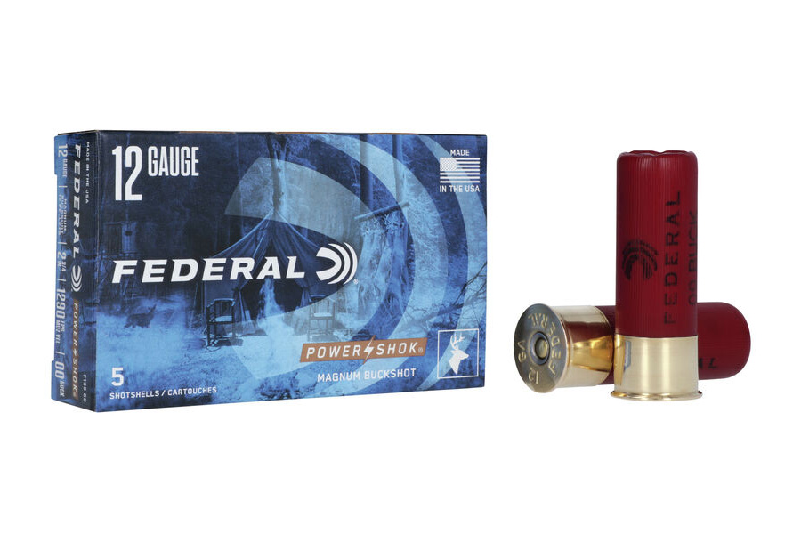 FEDERAL AMMUNITION 12 GA 2-3/4 IN 12 PELLETS 00 BUCK POWER-SHOK