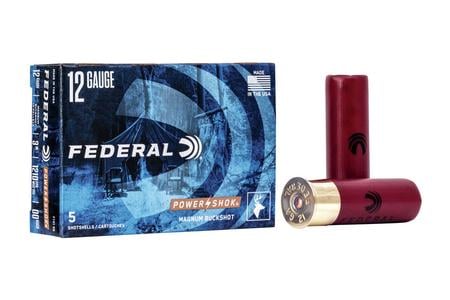 FEDERAL AMMUNITION 12 Gauge 3 inch 15 Pellets-00 Buck Power-Shok 5/Box