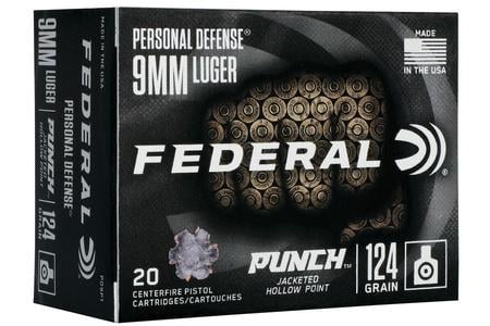 Federal 9mm 124 gr Jacketed Hollow Point Punch 20/Box