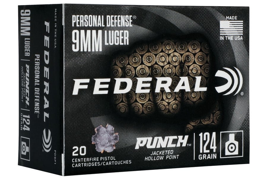 FEDERAL AMMUNITION 9MM 124 GR JHP PUNCH