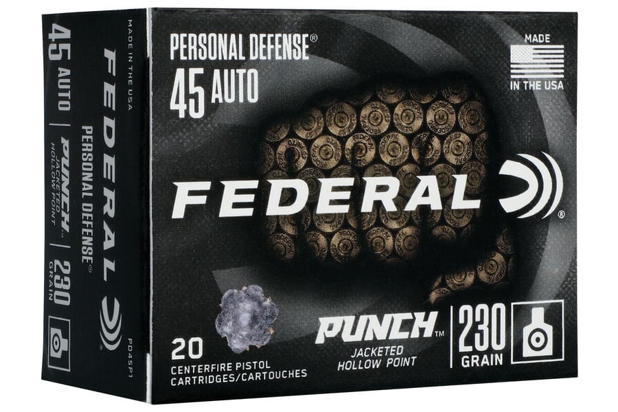 FEDERAL AMMUNITION 45 AUTO 230 GR JHP PUNCH 20/BOX