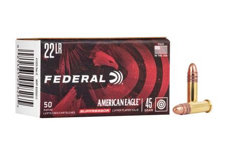 Federal 22 LR 45 gr Copper Plated Round Nose Subsonic Suppressor 50/Box