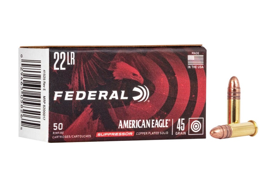 FEDERAL AMMUNITION 22 LR SUPPRESSOR 45 GR COPPER PLATED