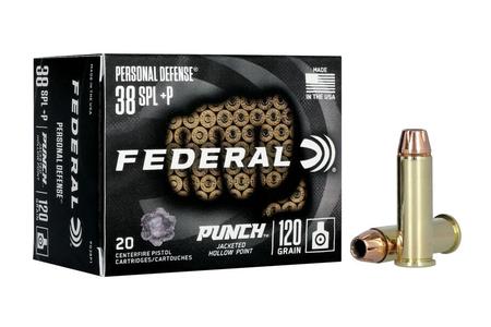 Federal 38 Special +P 120 gr JHP Personal Defense Punch 20/Box