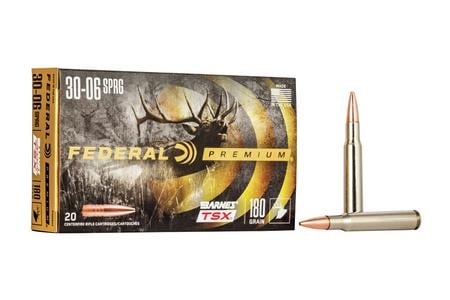 Federal 30-06 Springfield 180 gr Barnes TSX Hollow Point 20/Box