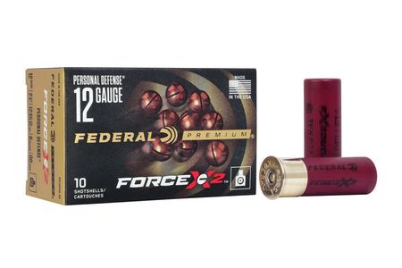 FEDERAL AMMUNITION 12 Gauge, 2.75 In, 9 Pellets, 00 Buck Force X2, 10/Box