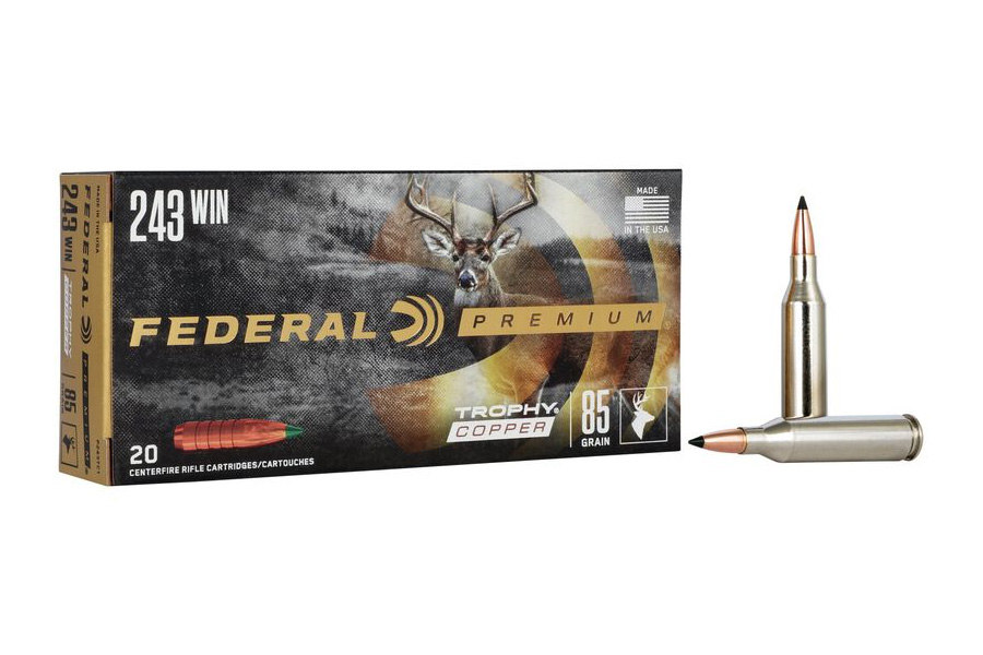 FEDERAL AMMUNITION 243 WIN 85 GR TROPHY COPPER VITAL-SHOK