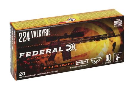 FEDERAL AMMUNITION 224 Valkyrie 90 gr Soft Point Fusion MSR 20/Box