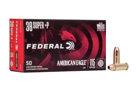 FEDERAL AMMUNITION 38 Super +P 115 gr JHP American Eagle 50/Box