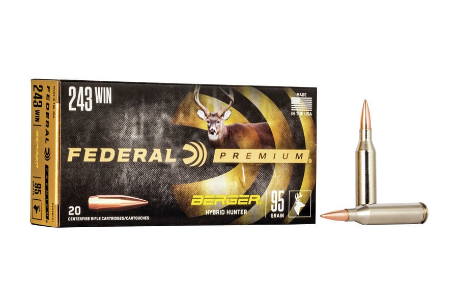 FEDERAL AMMUNITION 243 WIN 95 GR BERGER HYBRID HUNTER