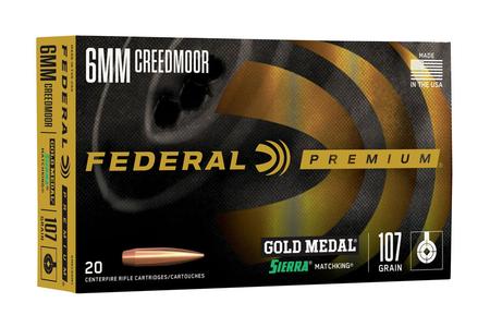 FEDERAL AMMUNITION 6mm Creedmoor 107 gr Gold Medal Sierra MatchKing 20/Box
