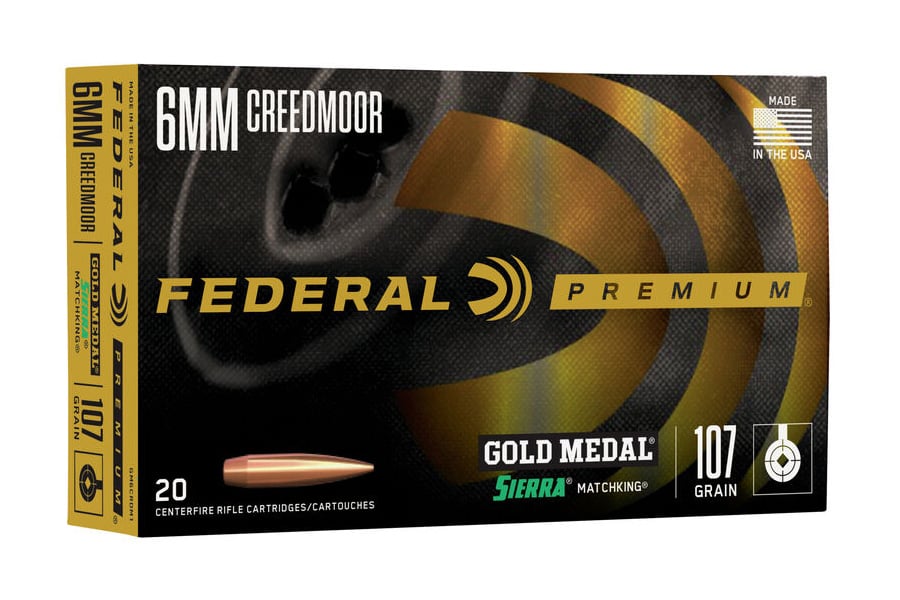 FEDERAL AMMUNITION 6MM CREEDMOOR 107 GR GOLD MEDAL SIERRA MATCHKING