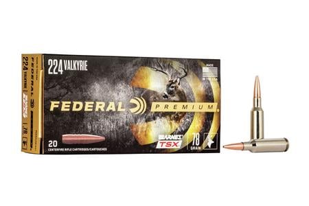 FEDERAL AMMUNITION 224 Valkrie 78 gr Barnes TSX 20/Box