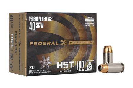 FEDERAL AMMUNITION 40SW 180 gr HST JHP Personal Defense 20/Box