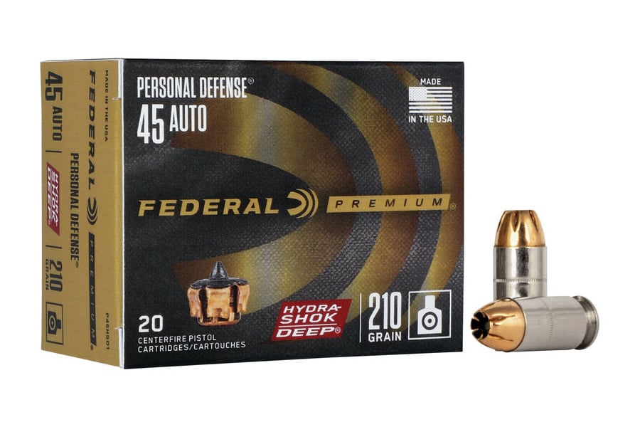 FEDERAL AMMUNITION 45 AUTO 210 GR HYDRA-SHOK DEEP JHP