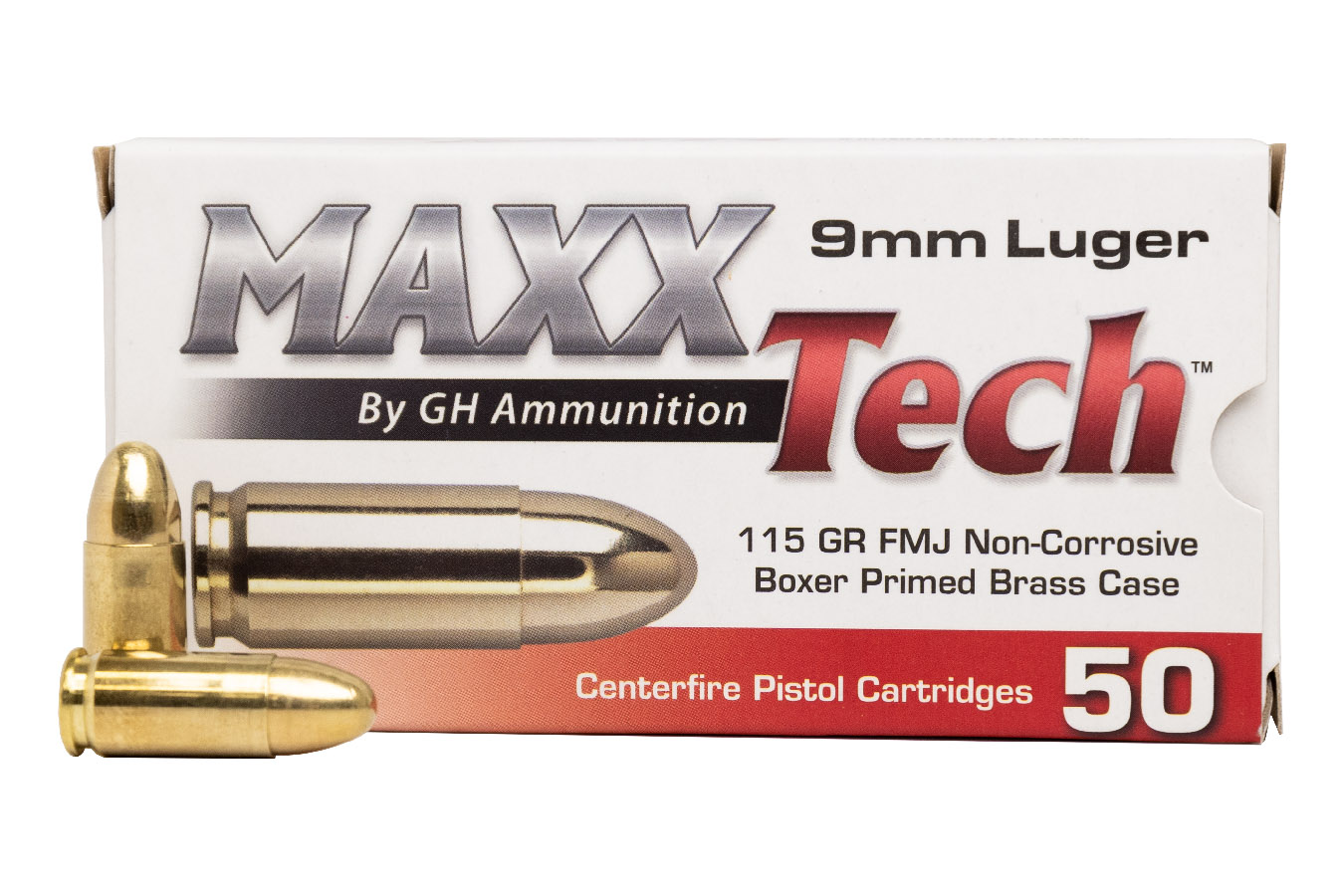 MAXX TECH 9MM 115 GR FMJ BRASS CASE