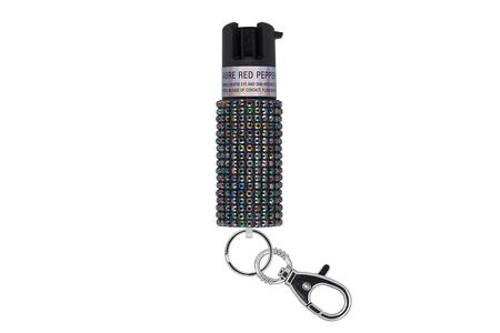 JEWELED PEPPER SPRAY WITH SNAP CLIP BLACK