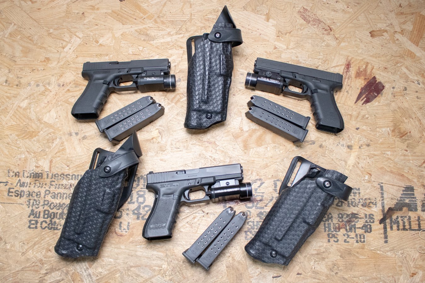 Glock 17 Gen4 9mm Police Trade-In Pistols with TLR-1 Light and Safariland Holster (Very Good Condition)