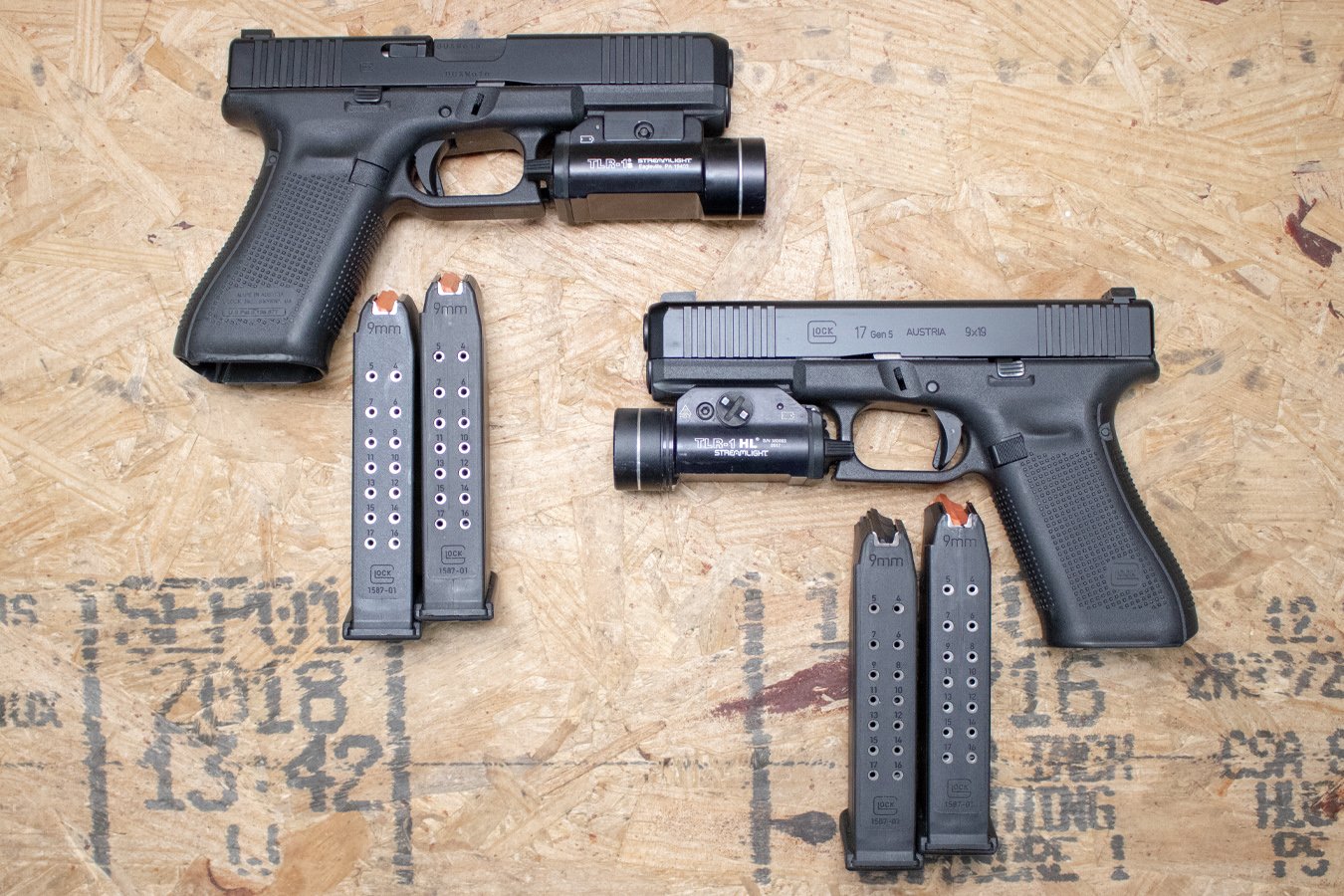 Glock 17 Gen5 9mm Police Trade-In Pistols with TLR Light and Extra Mag