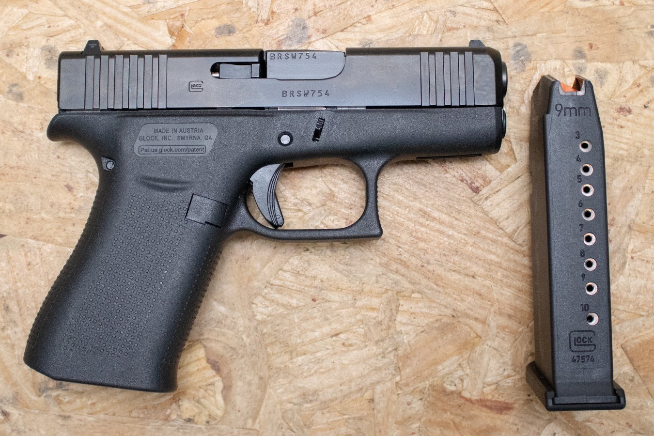 Glock 43X 9mm Police Trade-In Pistol with 10-Round Magazine