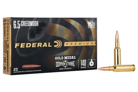 FEDERAL AMMUNITION 6.5 Creedmoor 140 gr Open Tipped Match Centerstrike 20/Box