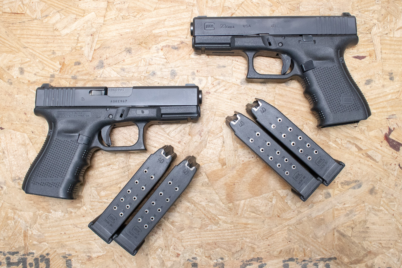 Glock 23 Gen4 40 S&W USA Police Trade-In Pistols with Two Magazines (Very Good Condition)