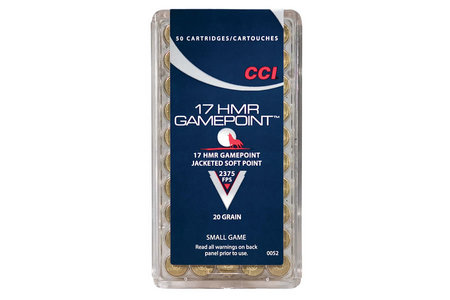 CCI AMMUNITION 17 HMR 20 gr JSP GamePoint 50/Box