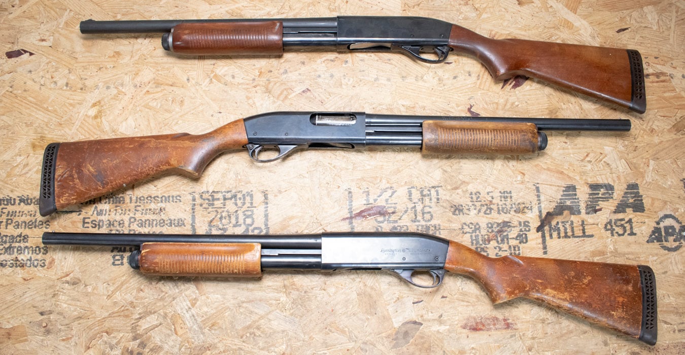 Remington 870 Wingmaster 12 Gauge Police Trade-In Shotguns with 18-Inch Barrels