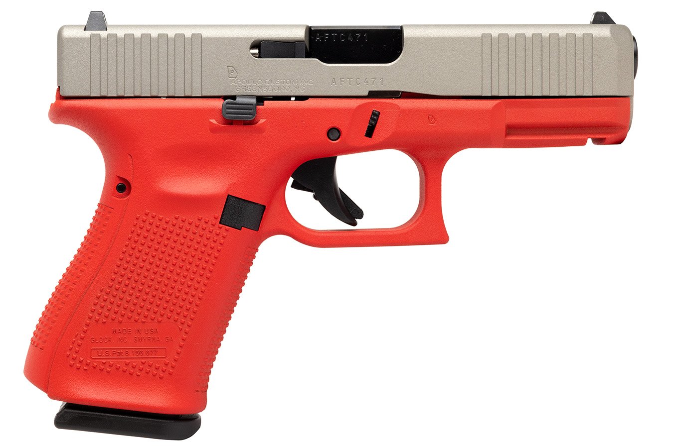 Glock  19 Gen5 Pistol with Scarlet Frame and Gray Slide