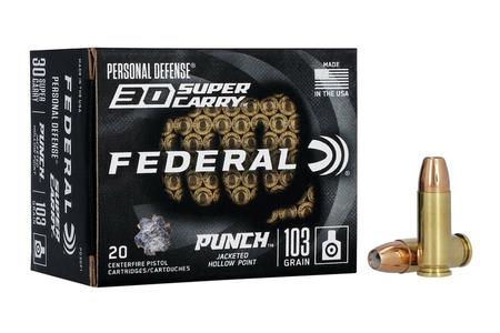 Federal 30 Super Carry 103 gr JHP Personal Defense Punch 20/Box
