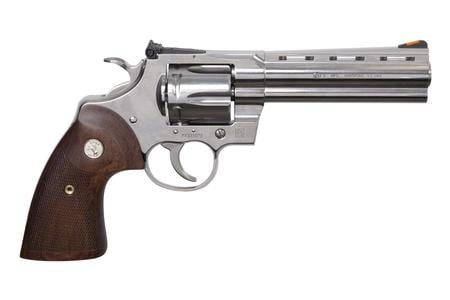 COLT PYTHON 357MAG 5` BARREL STAINLESS STEEL WITH WALNUT GRIPS
