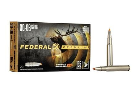 FEDERAL AMMUNITION 30-06 Springfield 165 gr Trophy Bonded Tip Vital-Shok 20/Box